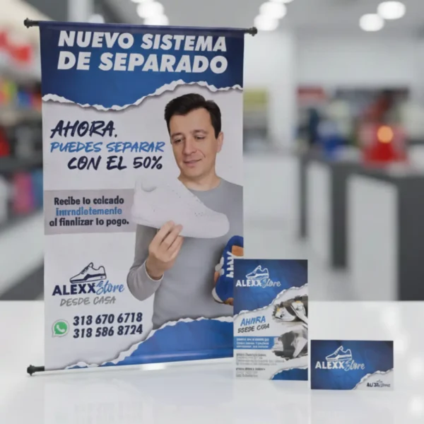 <b>¡Haz que tu Negocio Destaque!</strong></b><br>Combo de Tarjetas + Volantes + Pendón - Imagen 4